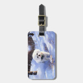 Bichon Frise Laat het sneeuwKerstmis Bagagelabel (Voorkant verticaal)