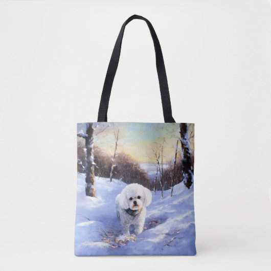 Bichon Frise Laat het sneeuwKerstmis Draagtas (Voorkant)