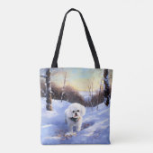 Bichon Frise Laat het sneeuwKerstmis Draagtas (Achterkant)