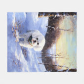 Bichon Frise Laat het sneeuwKerstmis Fleece Deken (Voorkant (Horizontaal))