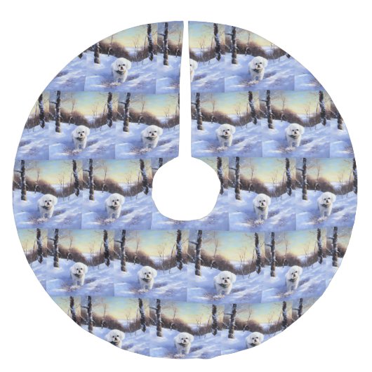 Bichon Frise Laat het sneeuwKerstmis Kerstboom Rok (Voorkant)