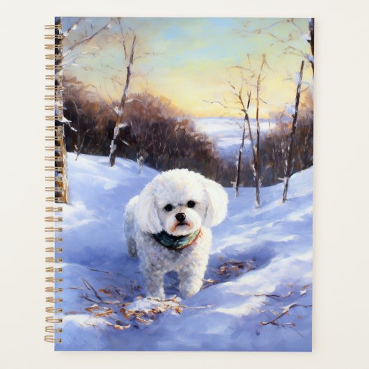 Bichon Frise Laat het sneeuwKerstmis Planner (Voorkant)