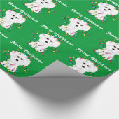 Bichon Frise licht kerstcadeaupapier Cadeaupapier (Hoek)