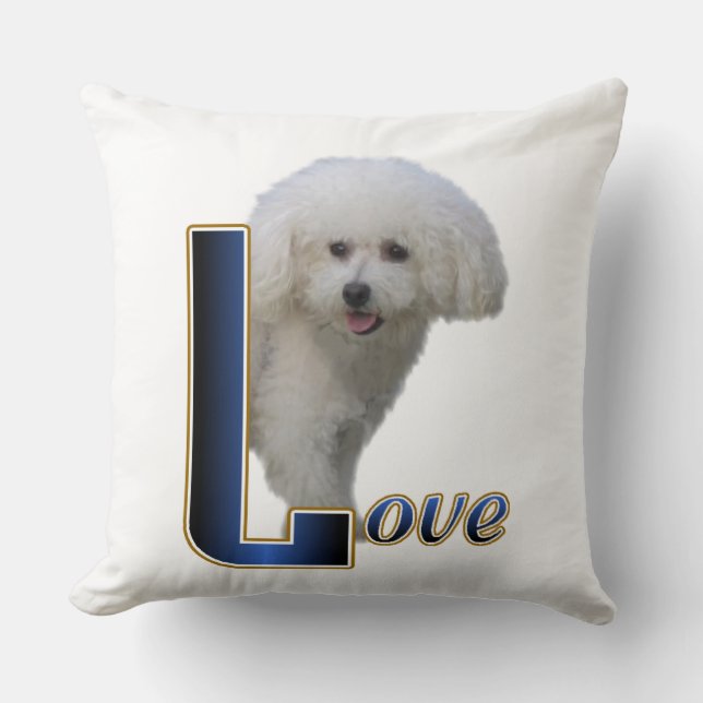 Bichon Frise Love Kussen (Voorkant)
