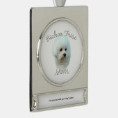 Bichon Frise Ma 2 Verzilverd Banner Ornament (Rechts)