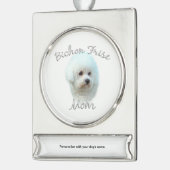 Bichon Frise Ma 2 Verzilverd Banner Ornament (Links)