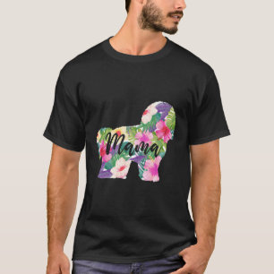 Bichon Frise Mama Moeder Bloemen Moederdag T-shirt