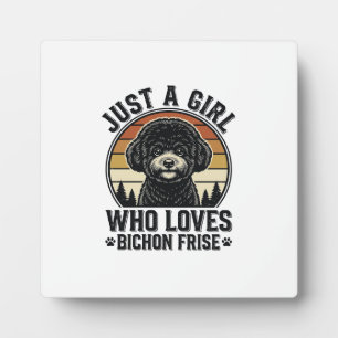 Bichon Frise Meisje Vintage Hond Liefhebber Shirt_ Fotoplaat