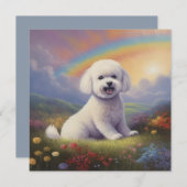 Bichon Frise Memorial Aangepaste hondennaam Rainbo (Voorkant / Achterkant)