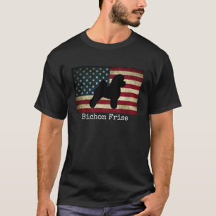 Bichon Frise met Amerikaanse vlag T-shirt
