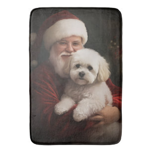 Bichon Frise met Kerstman Feestelijke Kerstmis Badmat