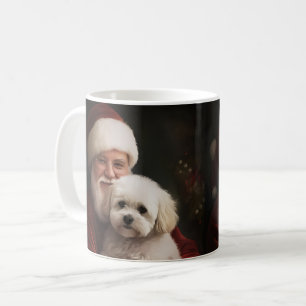 Bichon Frise met Kerstman Feestelijke Kerstmis Koffiemok