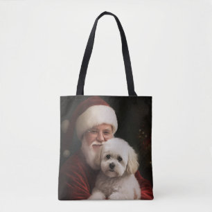 Bichon Frise met Sinterklaas Festive Kerstmis  Draagtas