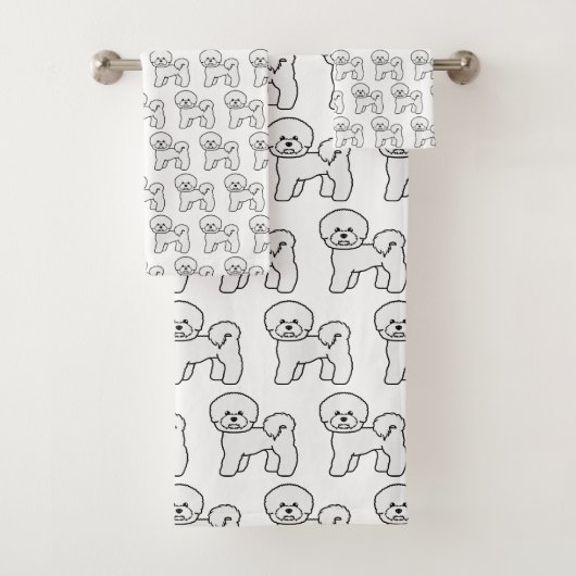 Bichon Frise mignonne Motif d'illustration de chie (En situation)