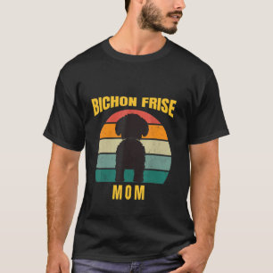 Bichon Frise Moeder Vrouwen Retro Terrier Vinatage T-shirt