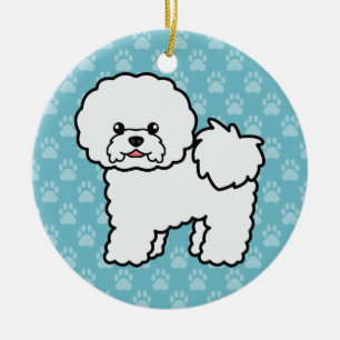 Bichon Frise Mopshond Illustratie Keramisch Ornament