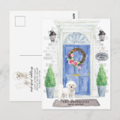 Bichon Frise Moving Announcement Briefkaart (Voorkant / Achterkant)