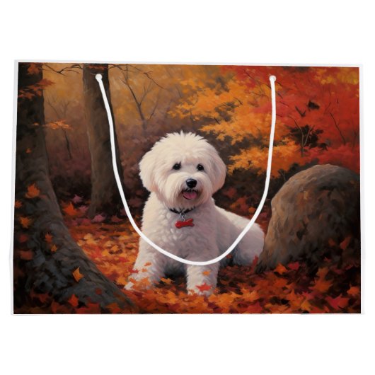 Bichon Frise n Autumn Leaves Herfst Inspire Groot Cadeauzakje (Achterkant)