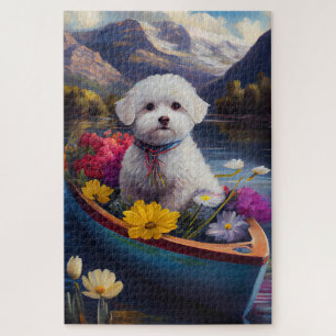 Bichon Frise op een peddel: Een Schilderachtig avo Legpuzzel