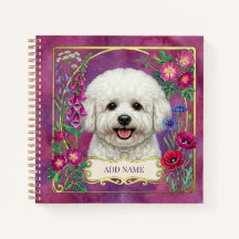 Bichon Frise op maat roze notitieboek cadeau