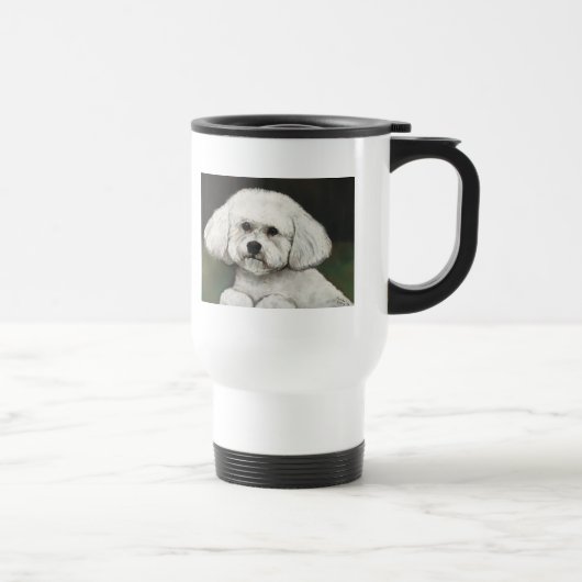 Bichon Frise Original Dog Art Travel Mug Reisbeker (Rechts)