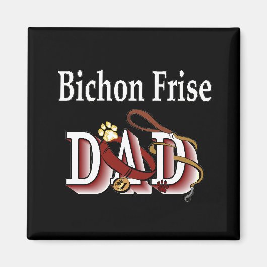 bichon frise papa Magnet (Devant)