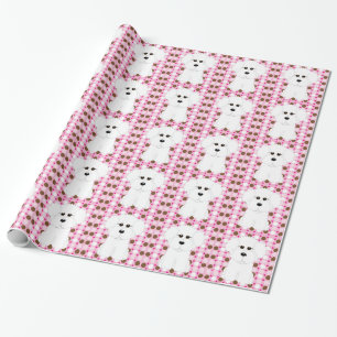 Bichon Frise Polka Dot Wrapping Paper Cadeaupapier