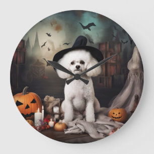 Bichon Frise Pompoenen Halloween Griezelen Grote Klok