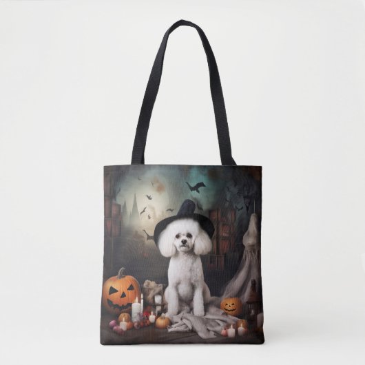 Bichon Frise pompoenen Halloween Scary Draagtas (Voorkant)