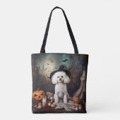 Bichon Frise pompoenen Halloween Scary Draagtas (Achterkant)