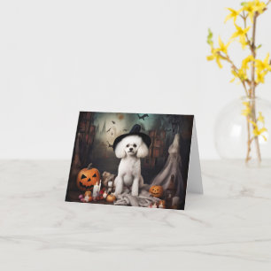 Bichon Frise pompoenen Halloween Scary Kaart