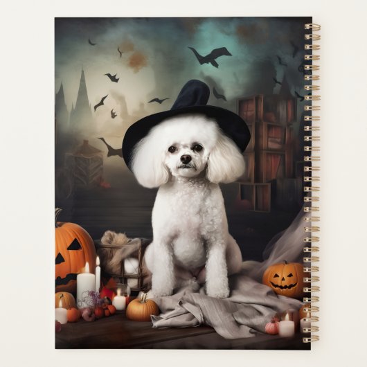 Bichon Frise pompoenen Halloween Scary Planner (Achterkant)