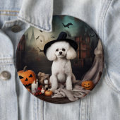 Bichon Frise pompoenen Halloween Scary Ronde Button 6,0 Cm (In situ)