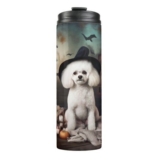 Bichon Frise pompoenen Halloween Scary Thermosbeker (Voorkant)