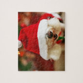 Bichon Frise pupil met kerstkleed Legpuzzel (Verticaal)