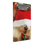 Bichon Frise pupil met kerstkleed Mini Klembord (Schuin)