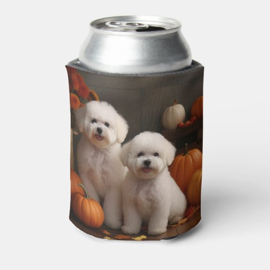 Bichon Frise Puppy Herfst Delight Pompoen Blikjeskoeler (Blikje Achterkant)