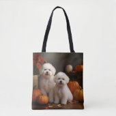 Bichon Frise Puppy Herfst Delight Pompoen Draagtas (Voorkant)