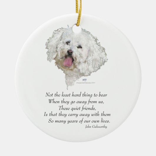 Bichon Frise Rainbow Bridge Keramisch Ornament (Voorkant)