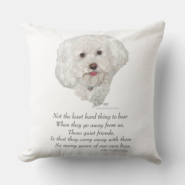Bichon Frise Rainbow Bridge Kussen (Voorkant)