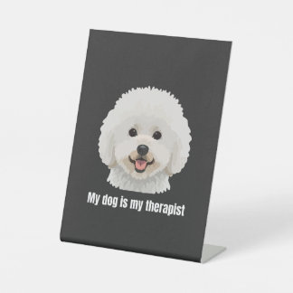 Bichon Frise Reclamebord Met Voetstuk