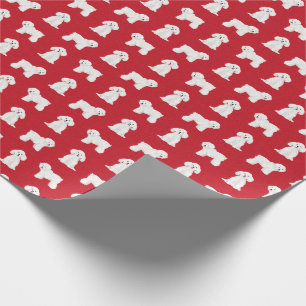 Bichon Frise Red Kerstmis Cadeaupapier