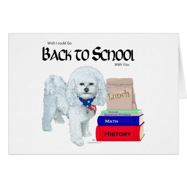 Bichon Frise Retour à l'école (Devant horizontal)