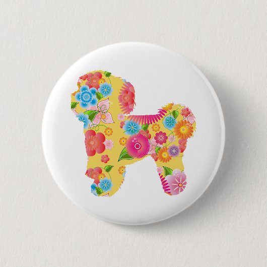 Bichon Frise Ronde Button 5,7 Cm (Voorkant)