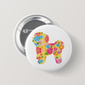 Bichon Frise Ronde Button 5,7 Cm (Voorkant /achterkant)