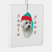Bichon Frise Santa Paws Keramisch Ornament (Rechts)