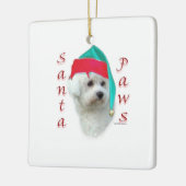 Bichon Frise Santa Paws Keramisch Ornament (Links)