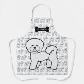Bichon Frise Schattige Cartoon Hond Illustratie &  Schort (Voorkant)