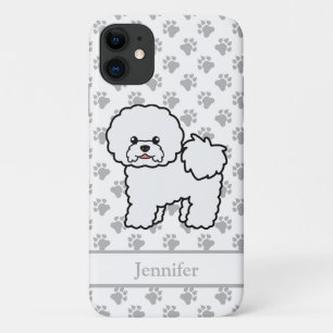 Bichon Frise Schattige Cartoon Hond & Naam iPhone 11 Hoesje