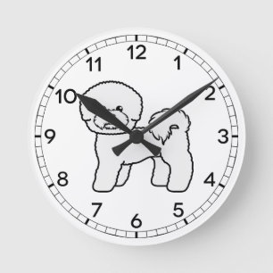 Bichon Frise Schattige Cartoonhond Illustratie Ronde Klok